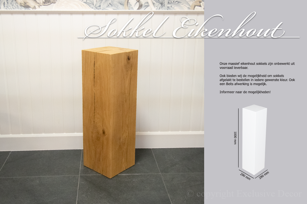 Sokkel Massief Eikenhout